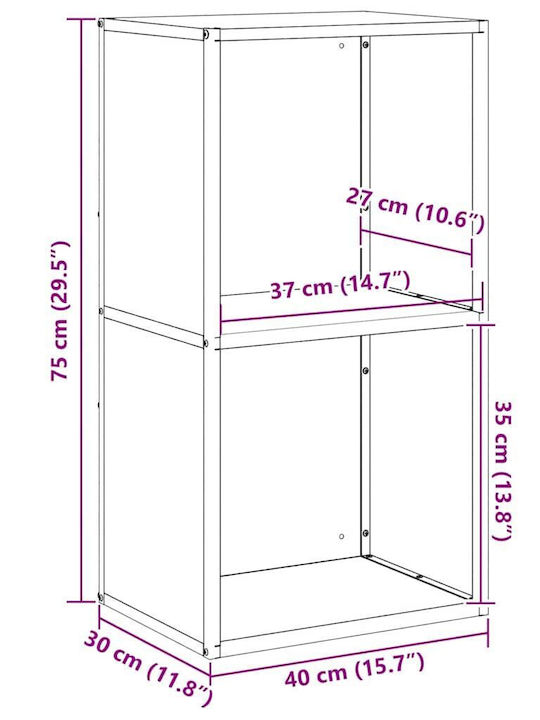 vidaXL Hölzernes Regal Holzlagerung 40x30x75cm