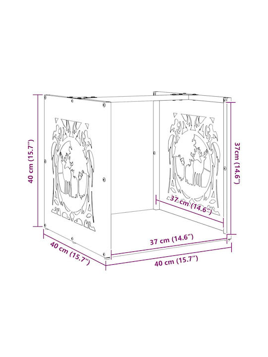 vidaXL Ξύλινο Ράφι Αποθήκευσης Ξύλων 40x40x40cm Λευκό