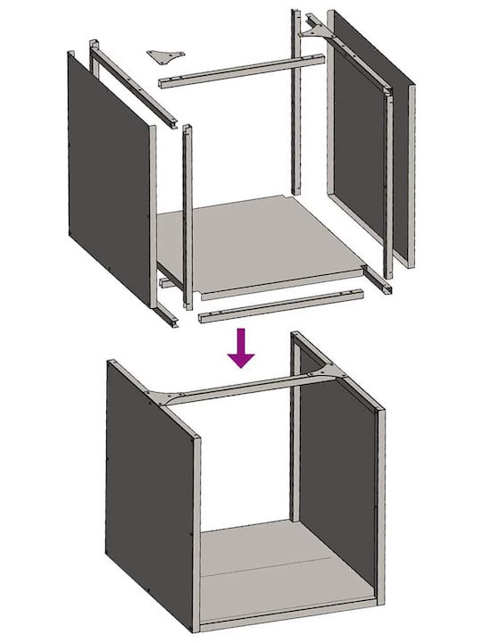 vidaXL Inox Ράφι Αποθήκευσης Ξύλων 40x40x40cm Ασημί