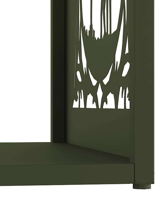 vidaXL Lemn de foc Lemn Raft Depozitare lemne 40x40x40cm Verde