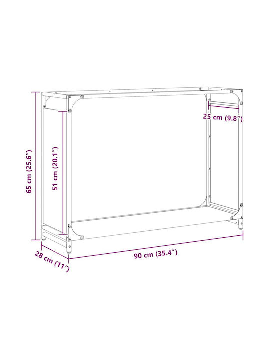 vidaXL Hölzernes Regal Holzlagerung 90x28x65cm