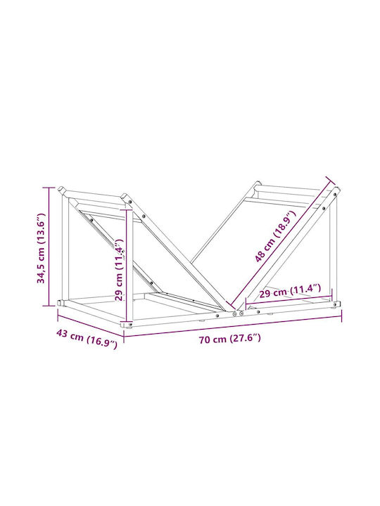 vidaXL Wooden Shelf Wood Storage 70x43x34.5cm White