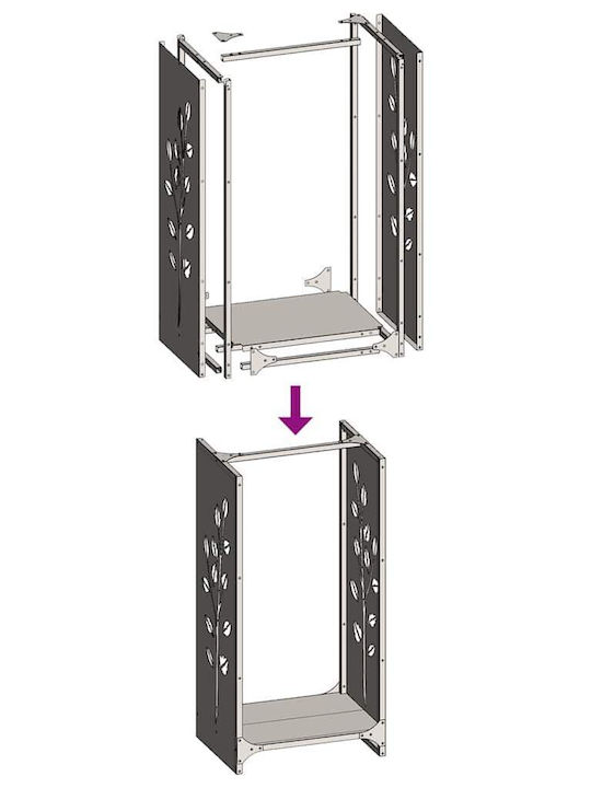 vidaXL Ξύλινο Ράφι Αποθήκευσης Ξύλων 40x30x80cm Μαύρο