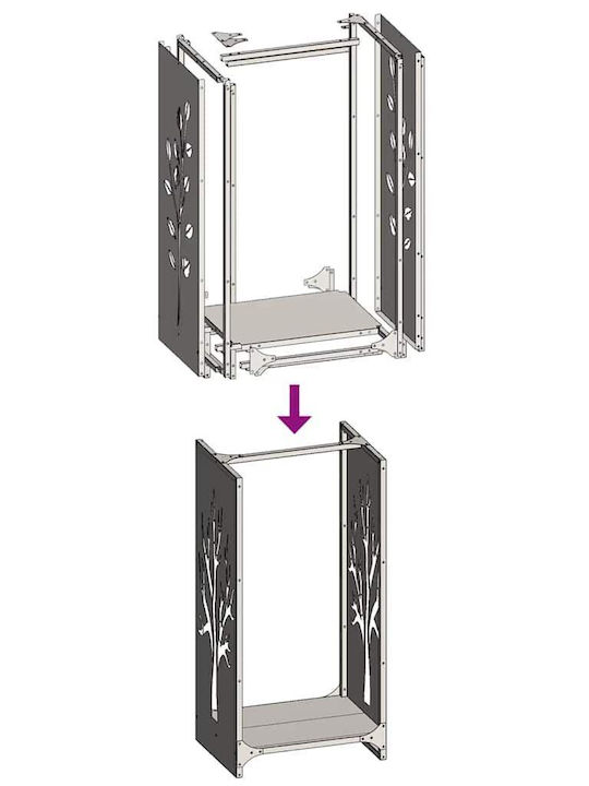 vidaXL Дърво Рафт Съхранение на Дърва 40x30x80см Зелен