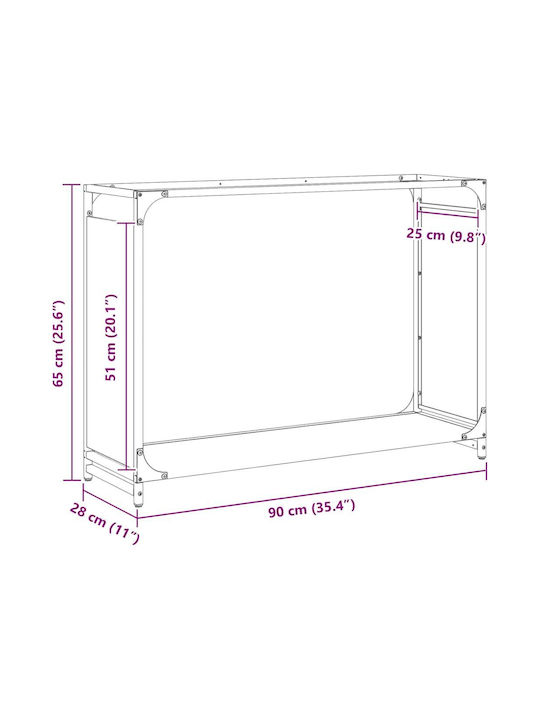 vidaXL Lemn Raft Depozitare lemne 90x28x65cm Verde