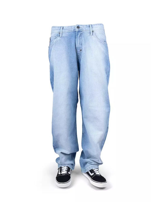 Ανδρικό Παντελόνι Τζιν με Relaxed Baggy Εφαρμογή White Wash, Light Blue