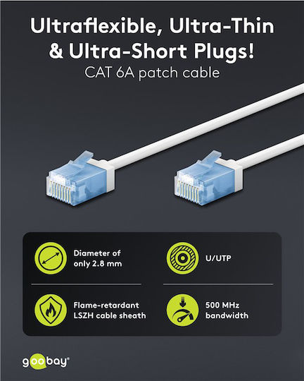 Goobay U/UTP Kat.6a Ethernet Netzwerkkabel 2m Weiß