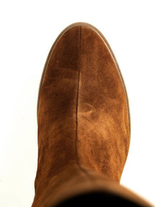 Anatomic Leather Medium Heel Women's Boots with Zipper / Rubber Brown