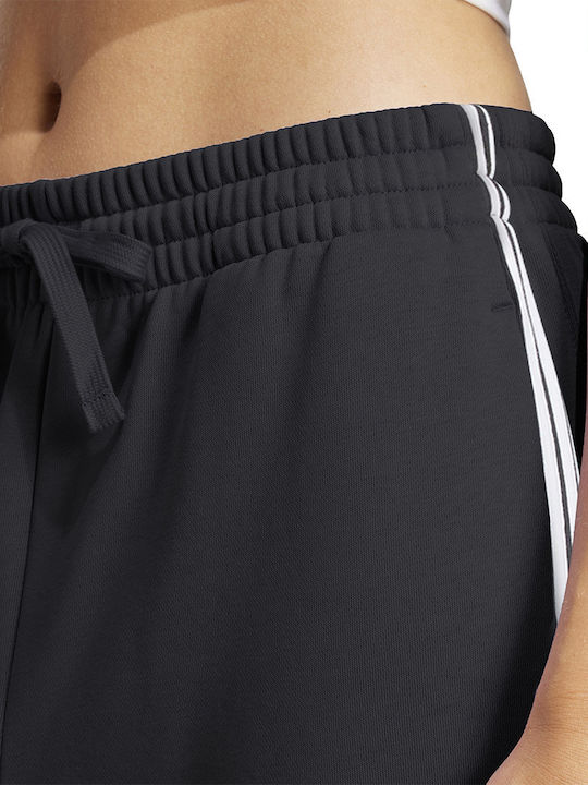 Essentials 3-Stripes French Terry Cuffed Παντελόνι Φόρμας Μαυρο