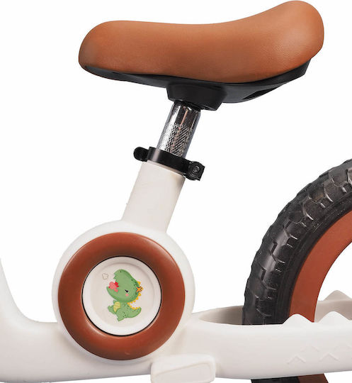 Action One Kids Balance Bike Little Dino 12 Inch White