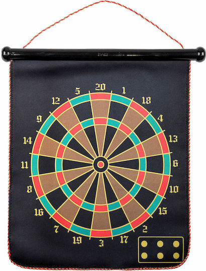 Tablă de Darts Magnetică cu 6 Săgeți Magnetice, Pliabilă, Față Verso, 41 X 48 Cm