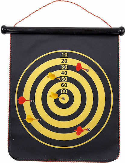 Tablă de Darts Magnetică cu 6 Săgeți Magnetice, Pliabilă, Față Verso, 41 X 48 Cm