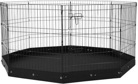 Vevor Foldable Park Dog & Cat Octagon made of Metal in Gray Color 76 x 76 x 76cm