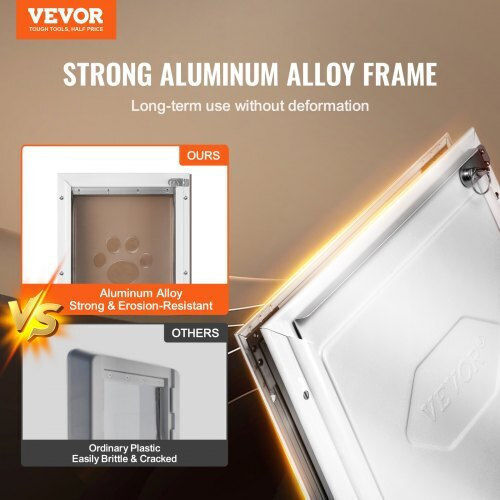 Vevor Μεταλλικό Πορτάκι Σκύλου 20.64x20.64x20.64εκ. Λευκό