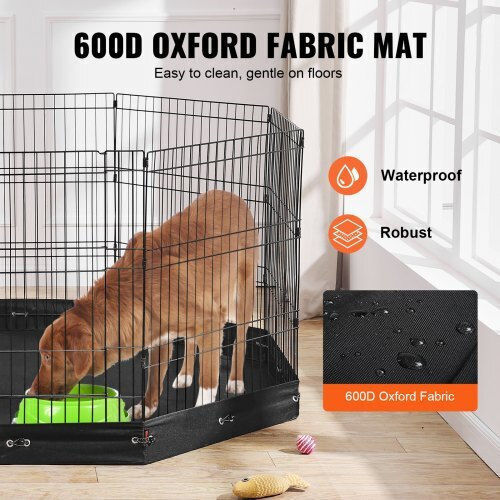 Vevor Foldable Park Dog & Cat Octagon made of Metal in Gray Color 76 x 76 x 76cm