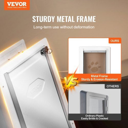 Vevor Metallisches Hundetür 41,28x41,28x41,28cm Weiß