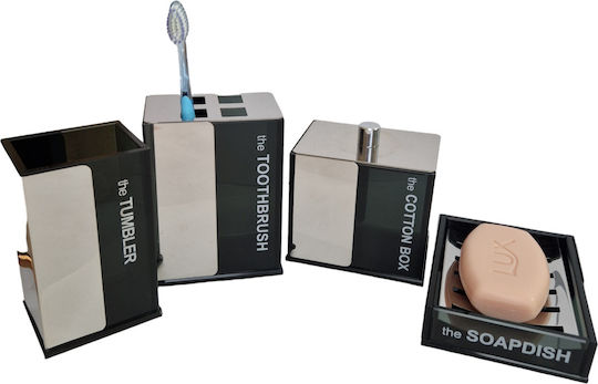 Glass Black Bathroom Accessory Set Glass Black Bathroom Accessory Set