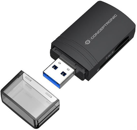 Cititor Card Conceptronic USB-A > Micro SD TF 4.0 Negru