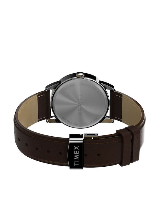 Timex Easy Reader Ceas Bărbătesc 38mm Baterie cu Maro Curea din Piele