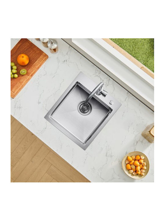 Vevor Drop-In Sink Inox W45xD40cm Silver