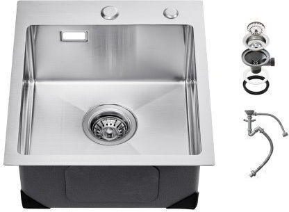 Vevor Drop-In Spüle Inox B45xT40cm Silber