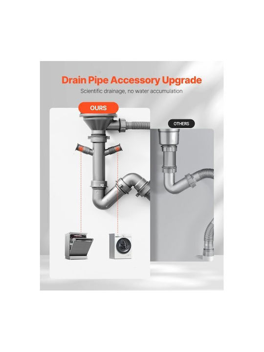 Vevor Sub masă Chiuvetă Inox L76xW43cm Argintiu