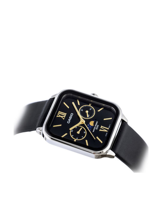 Casio Men's Watch 34mm Battery with Black Leather Strap