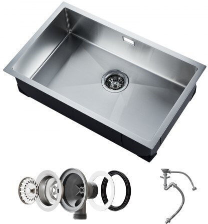 Vevor Υποκαθήμενος Νεροχύτης Inox Μ76xΠ43cm Ασημί