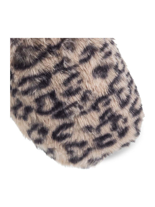 Winter Women's Slippers with Fur Brown