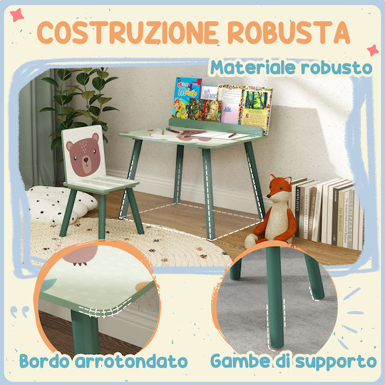 Kids Table and Chairs Set for Painting Green Aiyaplay