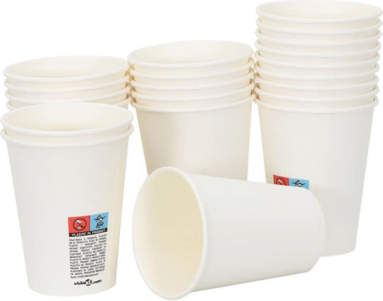 Vidaxl Χάρτινα Κύπελλα Καφέ 1000 Τεμάχια 12oz 300ml Λευκό Λευκό