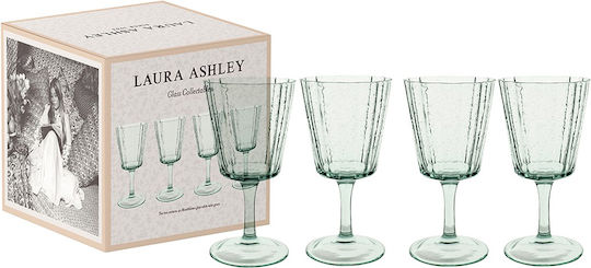 Laura Ashley Set Gläser für Weißwein aus Glas Green Mit Stiel 27ml 4Stück