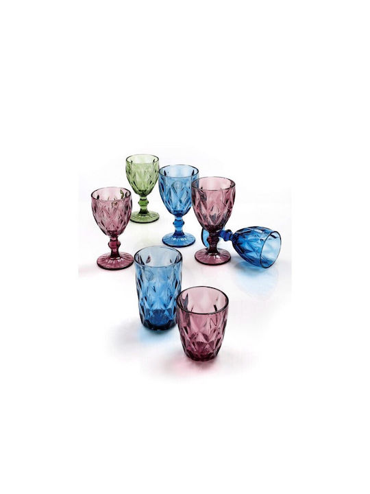 Cryspo Trio Kare Glass Water made of Glass in Purple Color Goblet 320ml