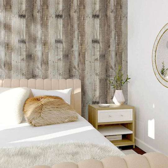 Self-adhesive Wallpaper Furniture Cover Waterproof 30x200cm Brown