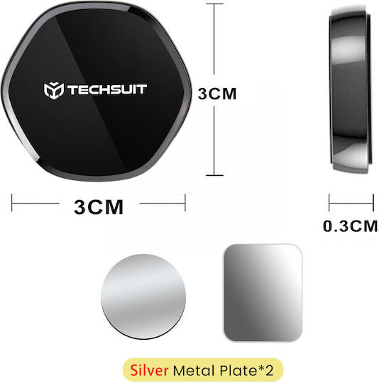 Techsuit Поставка за Мобилен Телефон за Кола с магнит Черна