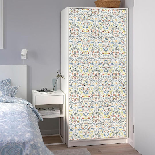 Selbstklebende Tapete Möbelabdeckung Wasserdicht 44x300cm Vintage Blumen