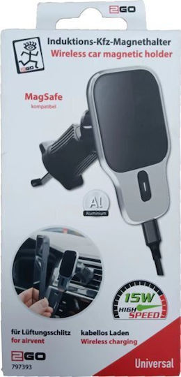 2GO Auto Handyhalterung mit MagSafe-Magnet & Kabellosem Laden Schwarze