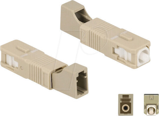 Delock Fiber Optic Adapter Lwl Hybrid Coupling Sc Simplex St To Lc Bu Beige