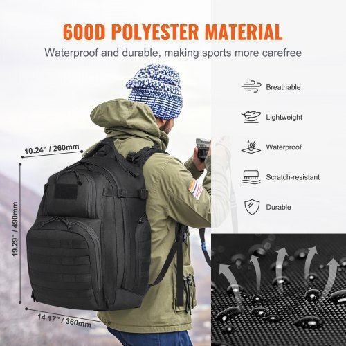 Vevor Military Backpack Backpack made of Polyester Black 40lt
