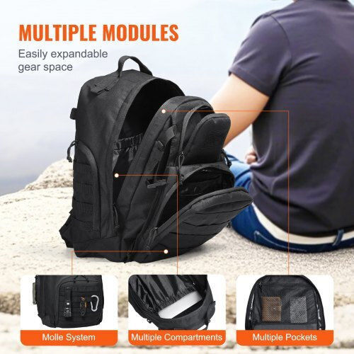 Vevor Military Backpack Backpack made of Polyester Black 40lt