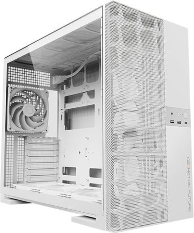 Geometric Future Model 5 Vent with fans Gaming Midi Tower Κουτί Υπολογιστή με Πλαϊνό Παράθυρο Λευκό