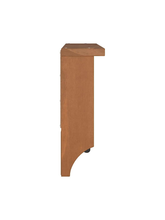 vidaXL Wooden Wall Hanger 3 Hooks Brown 45x35x12cm