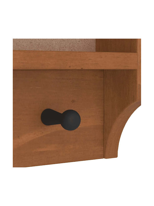 vidaXL Κρεμάστρα Τοίχου Ξύλινη 5 Θέσεων Καφέ 87x35x12cm