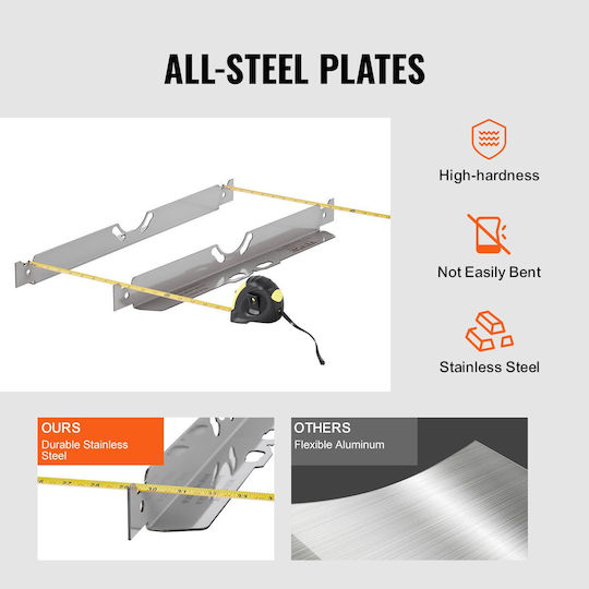 Vevor Spurvermessungswerkzeug Spurvermessungsplatten 2er-Pack Edelstahl Spurvermessungswerkzeugplatten Präzise Spurwinkelmessung Inklusive 2 Messbänder Umrechnungstabelle