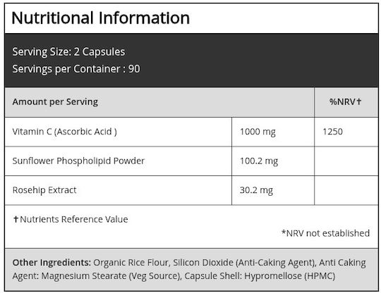 WeightWorld Liposomal Vitamin C Витамин за Кожата & Антиоксидантно действие 1000мг 180 капси
