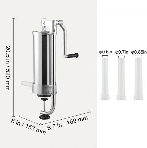Vevor Sausage Filler Machine 3lt 52x15.3x16.9cm