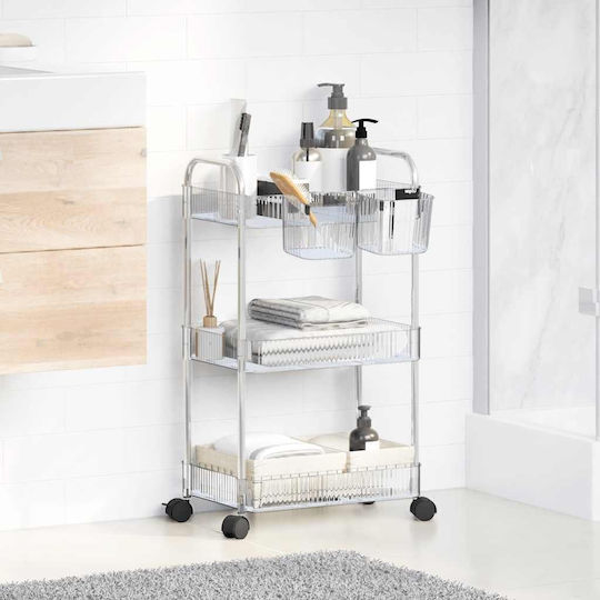 vidaXL Commercial Kitchen Food Cart for Dish Baskets H68xW37xD28cm