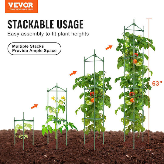 Vevor 4er-Pack Tomatenkäfige Garten 63" Tomatenpflanzenstützkäfig