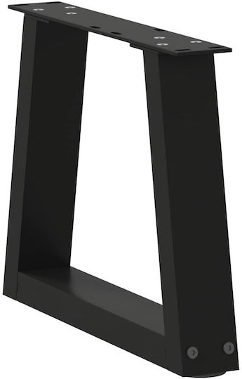 vidaXL Metallic Furniture Leg 2 Pieces Suitable for Table / Coffee Table 30x30cm Black