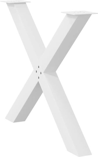 vidaXL Metallic Furniture Legs 2 Pieces Suitable for Table / Coffee Table / Office 90x72cm White